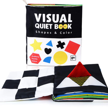 beiens Baby Books Toys, High Contrast Black and White, Non Toxic Fabric Touch and Feel Crinkle Cloth ,Early Educational Stimulat