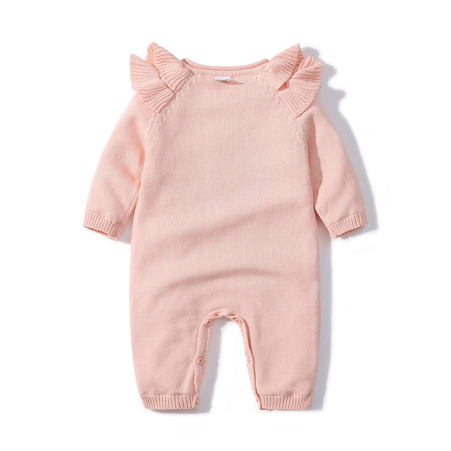 Iadoer Baby Girl Ruffle Rompe Knitted Sweaterr Little Sister Newborn Outfit Longsleeve Outfit With Kids Winter Warm Hats Set(0-3