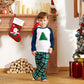 Iffei Family Christmas Pajamas Matching Sets Tree Printed Shirt And Plaid Pants Jammies With Pockets 4-5 Years