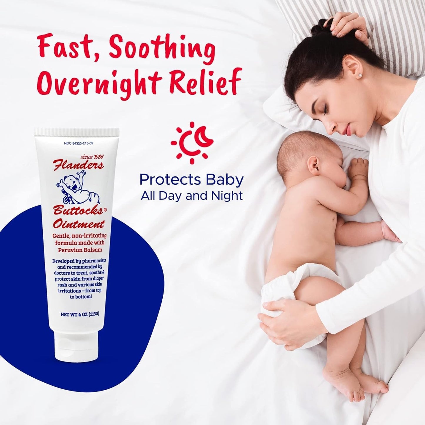 Flanders Buttocks Ointment - Diaper Rash Cream For Treatment & Prevention, Pharmacist Developed, Heat Rash & Chafing In Infants