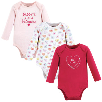 Hudson Baby Unisex Baby Cotton Long-Sleeve Bodysuits, Be Mine Valentine, 0-3 Months