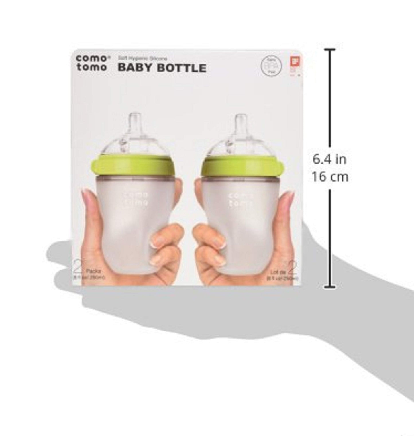 Comotomo Natural Feel 8Oz. Bottle 6 Pack - Green
