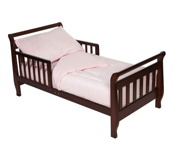 Tl Care Minky Dot Chenille 4 Piece Toddler Bedding Set, Pink, For Boys And Girls