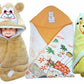BRANDONN Newborn Hooded Supersoft Wrapper Cum Towel Cum Baby Blanket for Babies Pack of 3