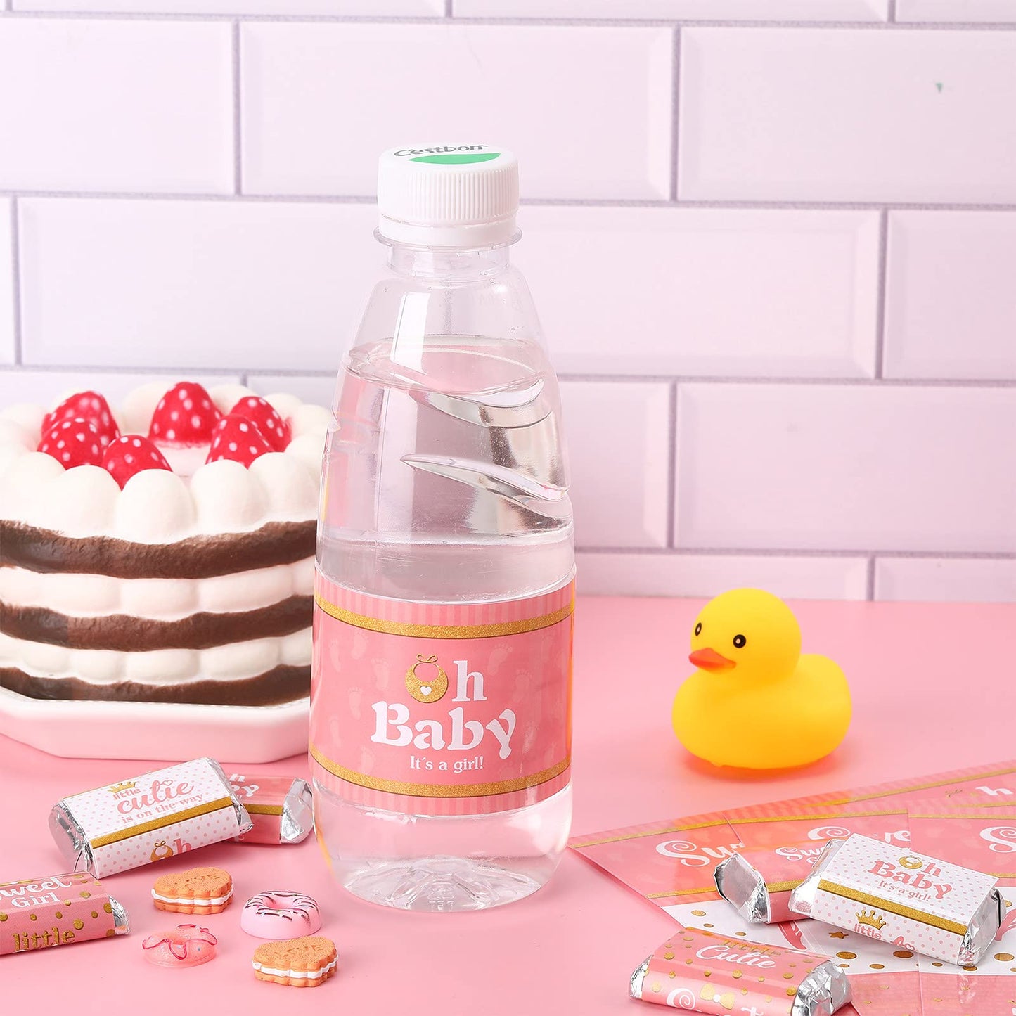 80 Pieces Baby Shower Water Bottle Labels Shower Water Bottle Stickers Wrappers Waterproof Baby Shower Labels For Baby Shower Pa