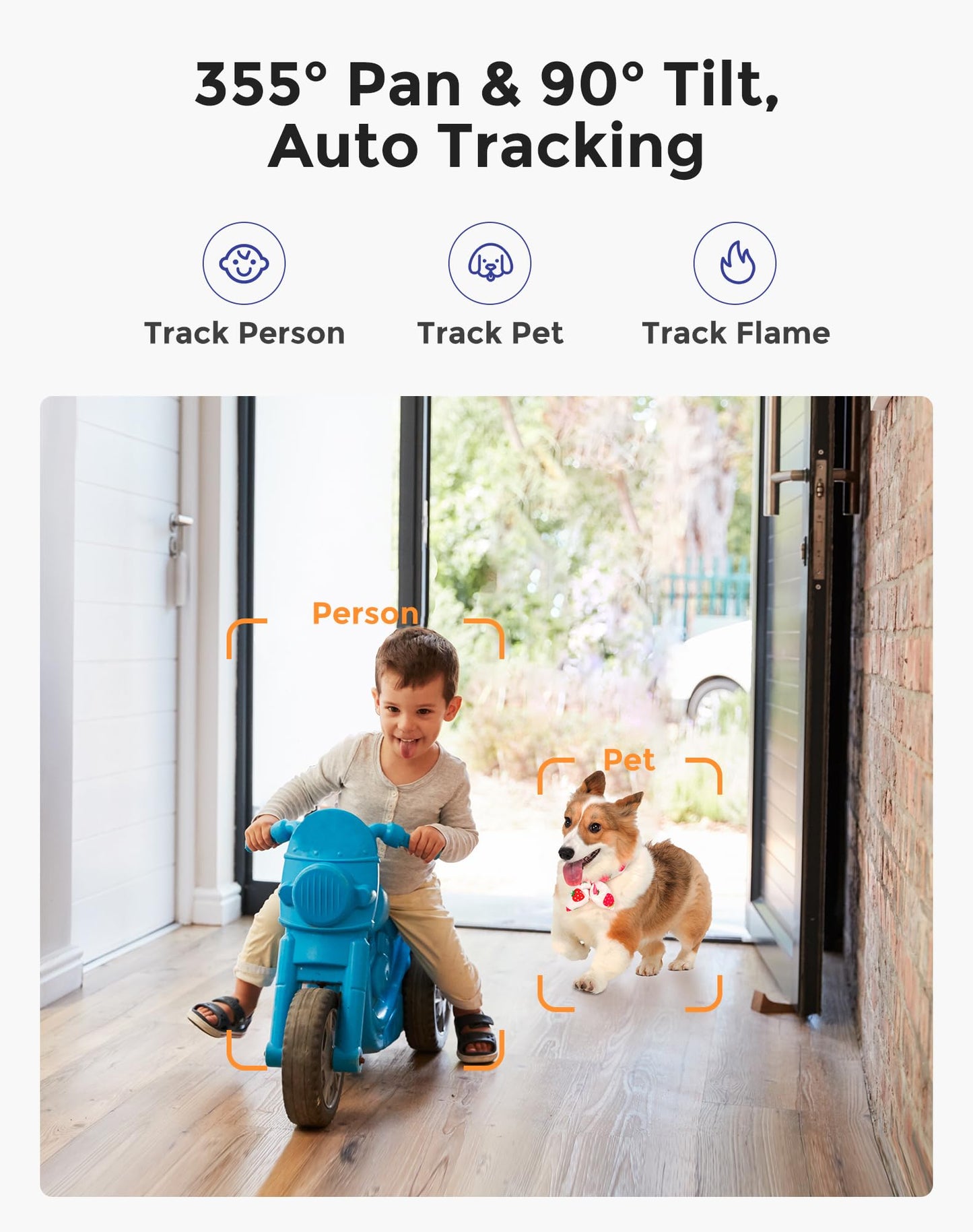 Hugolog 2K 3Mp Indoor Pan/Tilt Security Camera With Auto-Focus,Ideal For Baby Monitor/Pet Camera/Home Security,Starlight Color N