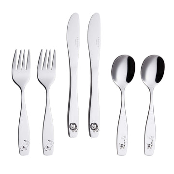 Annova Kids Silverware 6 Pieces Children'S Safe Flatware Set Stainless Steel - 2 X Safe Fork, 2 X Dinner Knife, 2 X Dinner Spoon
