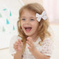 3.2'' Girls White Linen Hair Bows Clips - Alligator Clips Hair Accessories For Little Girls, Toddlers, Kids, And Teens