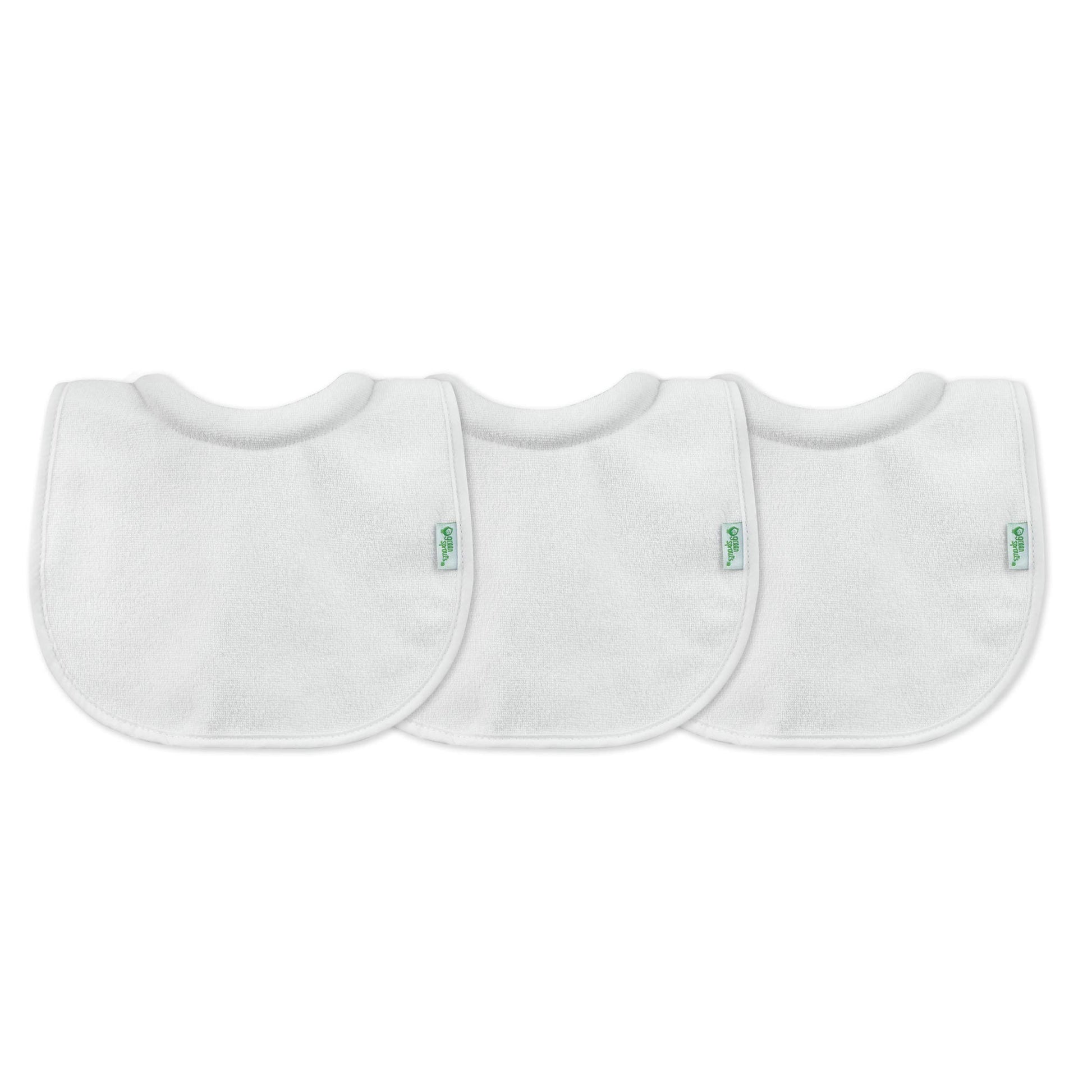 Green Sprouts Stay-Dry Milk Catcher Bibs (3 Pack) | Collar Absorbs Milk To Prevent Rashes | Waterproof Inner Layer, Absorbent Te