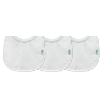 Green Sprouts Stay-Dry Milk Catcher Bibs (3 Pack) | Collar Absorbs Milk To Prevent Rashes | Waterproof Inner Layer, Absorbent Te