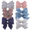 12 Pcs Linen Bow Hair Clips For Baby Girls Hair Bows Alligator Clips Accessories Infants Toddler Kids Hairgrips (Assorted B)