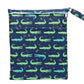 Sigzagor Wet Bag Baby Cloth Diaper Nappy Insert Bag Washable Two Zippered Pockets Boys (Green Crocodiles)