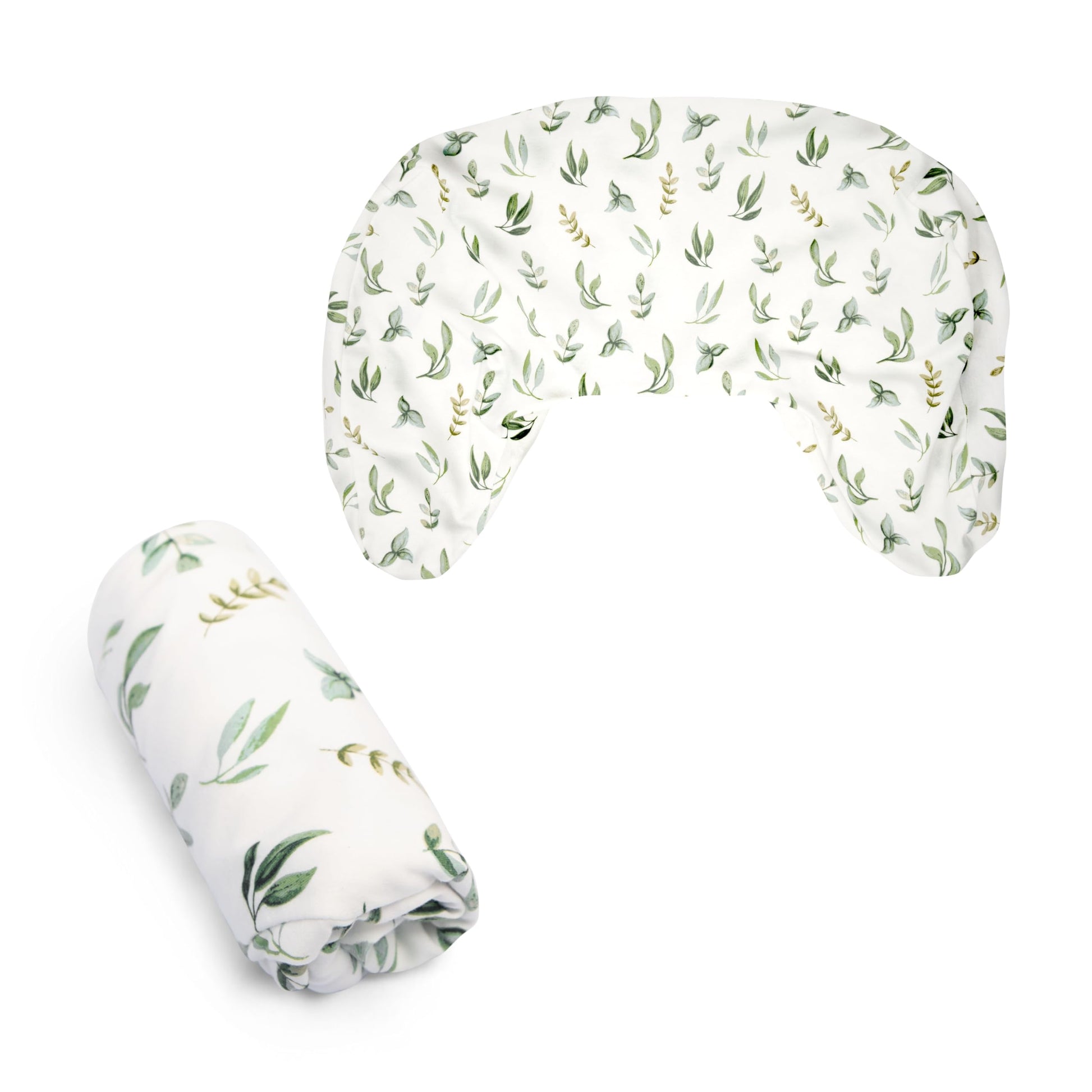 Boppy Nursing Pillow Cover, Organic Green Leaves, Single Cover, Easy-On Slipcover with Gentle 100% Organic Cotton Fabric for The