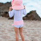 Rufflebutts Baby/Toddler Girls Pink Adjustable Sun Hat W/Upf 50+ Protection - 6-12M