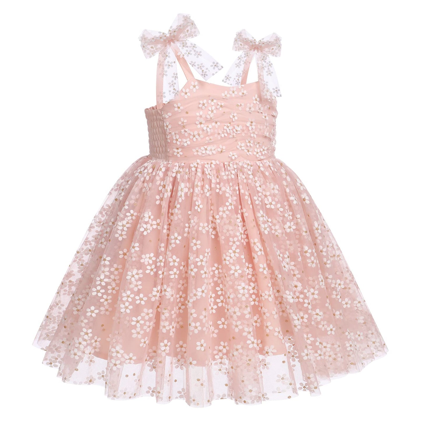 1St Birthday Girl Dress Outfit Baby Boho Floral Tulle Dress Sleeveless Spaghetti Straps Princess Tutu Dress Toddler Cake Smash P