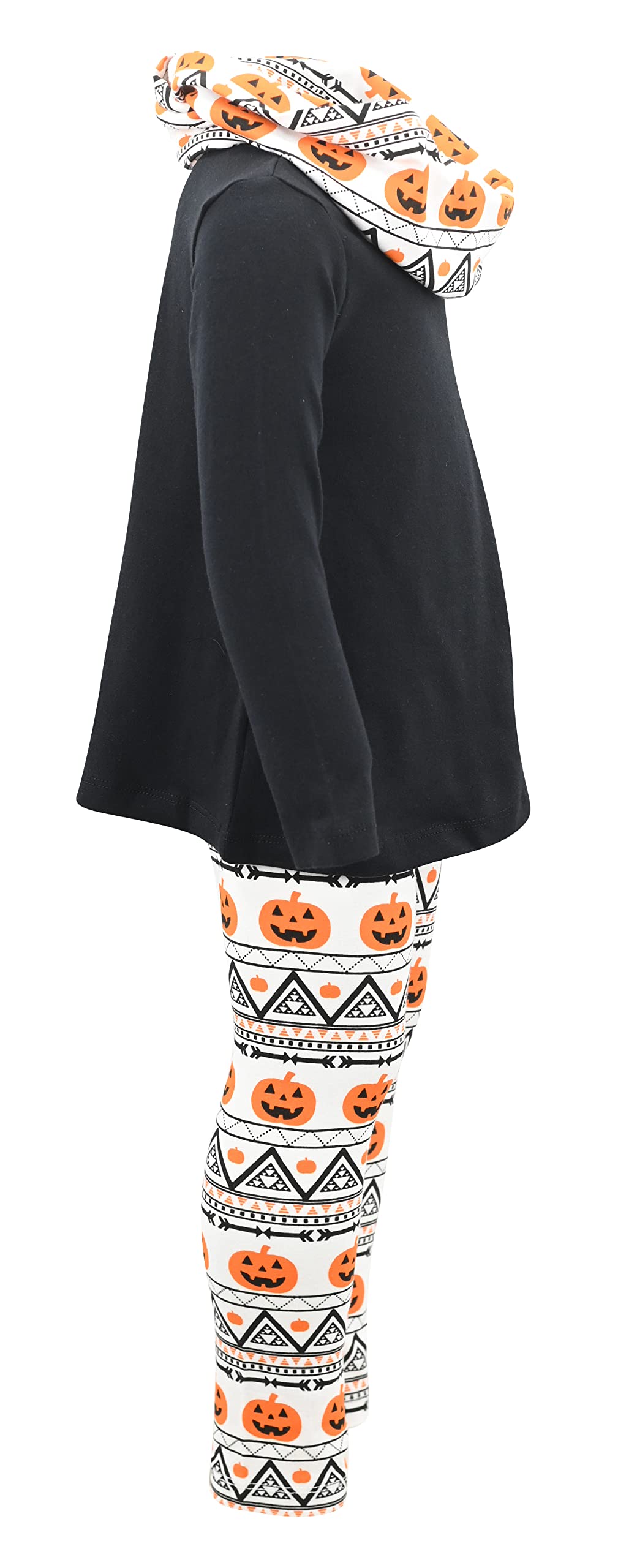 Unique Baby Girls Toddler 3 Piece Halloween Pumpkin Ghost Outfit (4T)