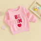 Mozikqin Toddler Baby Girl Valentines Day Outfit Crewneck Sweatshirt Long Sleeve Pullover Sweater Shirt Spring Clothes (Be Mine