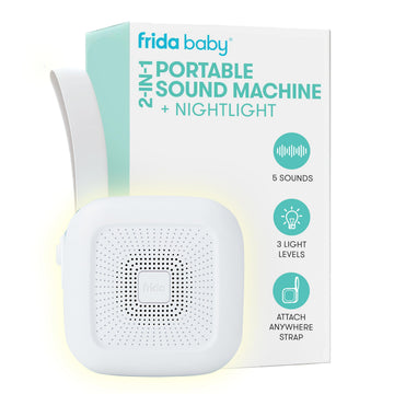 Frida Baby 2-in-1 Portable Sound Machine for Baby + Nightlight | White Noise Sound Machine for Baby with 5 Soothing Sounds & 3 N