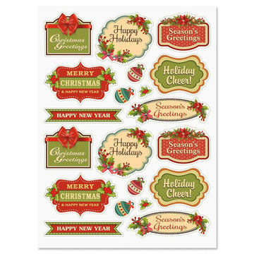 Vintage Christmas Stickers - Set Of 24