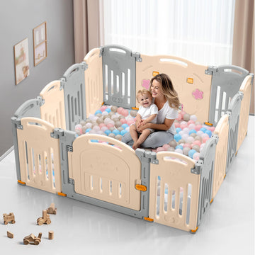 Uanlauo Baby Playpen,Large Play Pens For Babies And Toddlers, Sturdy Baby Play Yards With Anti-Slip Base, Non-Toxic, Safe Indoor