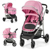 BABY JOY 2 in 1 Convertible Baby Stroller, High Landscape w/Reversible Seat, Removable Footmuff, Adjustable Backrest & Canopy, F
