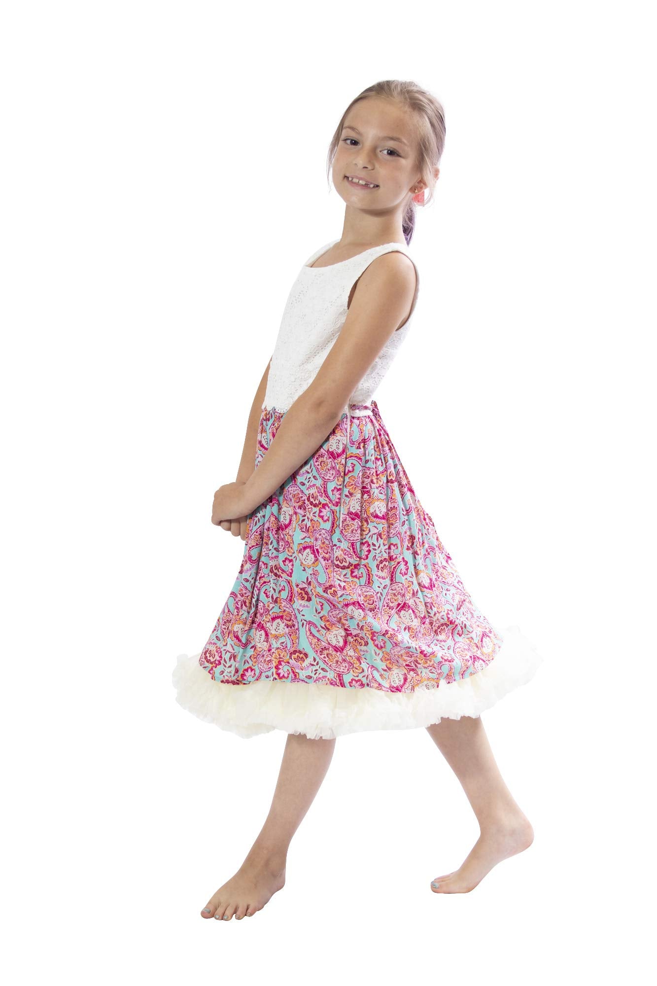 Girls Luxury Petticoat, Poodle Skirt Costume, Crinoline Underskirt, Malco Modes, Xs, White