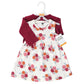 Hudson Baby Baby Girls' Cotton Dress And Cardigan Set, Autumn Rose, 9-12 Months
