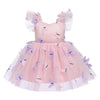 Idopip Baby Girls Butterfly Tutu Dress Summer Sleeveless Backless Princess Birthday Party Dresses Toddler Girl First Communion P