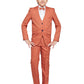 Jeetethnics Boys Peach Checked Coat Suit Set With Waistcoat Shirt And Trousers (9095A)