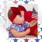 Yanjie 4Th Of July Nylon Headbands For Baby Girls - Red Velvet Handmade Hair Accessories For Infants And Toddlers