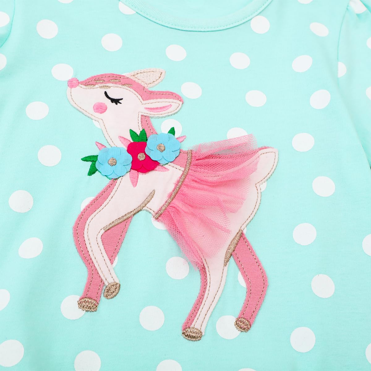 Funnymore Baby Toddler Girls Dresses Spring Summer Short Sleeve Cotton Cute Casual Outfits Clothing Deer 2T