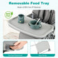 Baby Joy Foldable High Chair For Babies And Toddlers, Portable Adjustable Highchair With Footrest, Detachable Tray, Easy To Clea