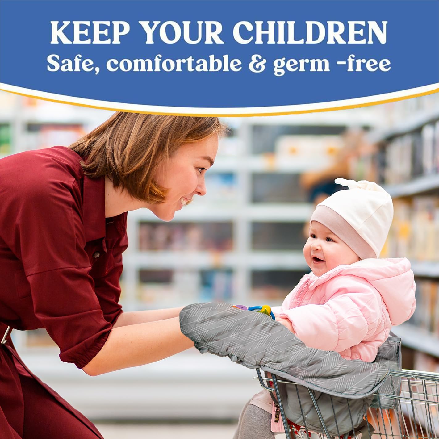 Shopping Cart Cover For Baby Pillani, High Chair Cover For Restaurant Seat, Grocery Cart Cover For Baby Girl/Boy, Cotton Buggy C