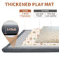 Baby Play Mat For Floor - 1.4' Thick Memory Foam Rug, 70'X59' Playpen Tummy Time Mat, Soft Velvet Nursery Rug, Large Padded C