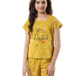 AV2 Girls Cotton Printed Night Suit Shorts Set Yellow 1415 Years 6639