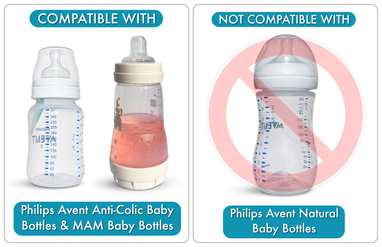 Sippy Spout Nipples For Philips Avent Anti-Colic Baby Bottles And Mam Baby Bottles| 4-Count | Soft Spout | Food Grade Silicone |