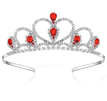 Lovelyshop Red Gems Rhinestone Tiara For Little Kid Big Kid Prom Birthday Princess Crown