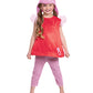 Disguise Peppa Pig Costume For Girls, Official Nick Jr Character Jumpsuit Dress And Hat, Classic Toddler Size Large (4-6X)