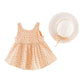 Bold N Elegant Summer Sleeveless Cotton Floral Heart Print Princess Dress Frock Tutu With Hat (In, Age, 3 Years, 4 Years, Orange