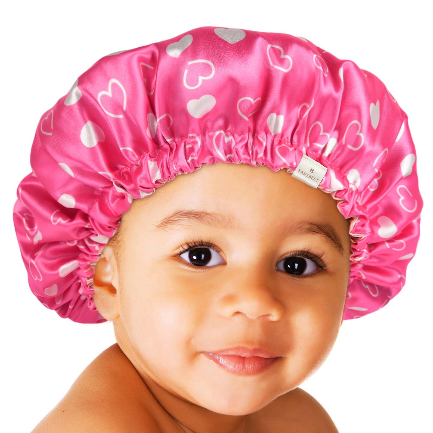 Yanibest Baby Satin Bonnet Sleep Cap - Double Layer Reversible Adjustable Silky Satin Cap For Infant Toddler(6-36Months,Light Pi