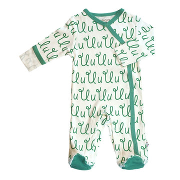 Babysoy Organic Newborn Baby Alphabet Footie Onepiece With Feet (00-03 Months, U)