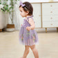 Titkkop Baby Girl 1St Birthday Clothes One Year Old Tulle Romper Sleeveless Bodysuit Cake Smash Outfits(Purple2,9-12M)