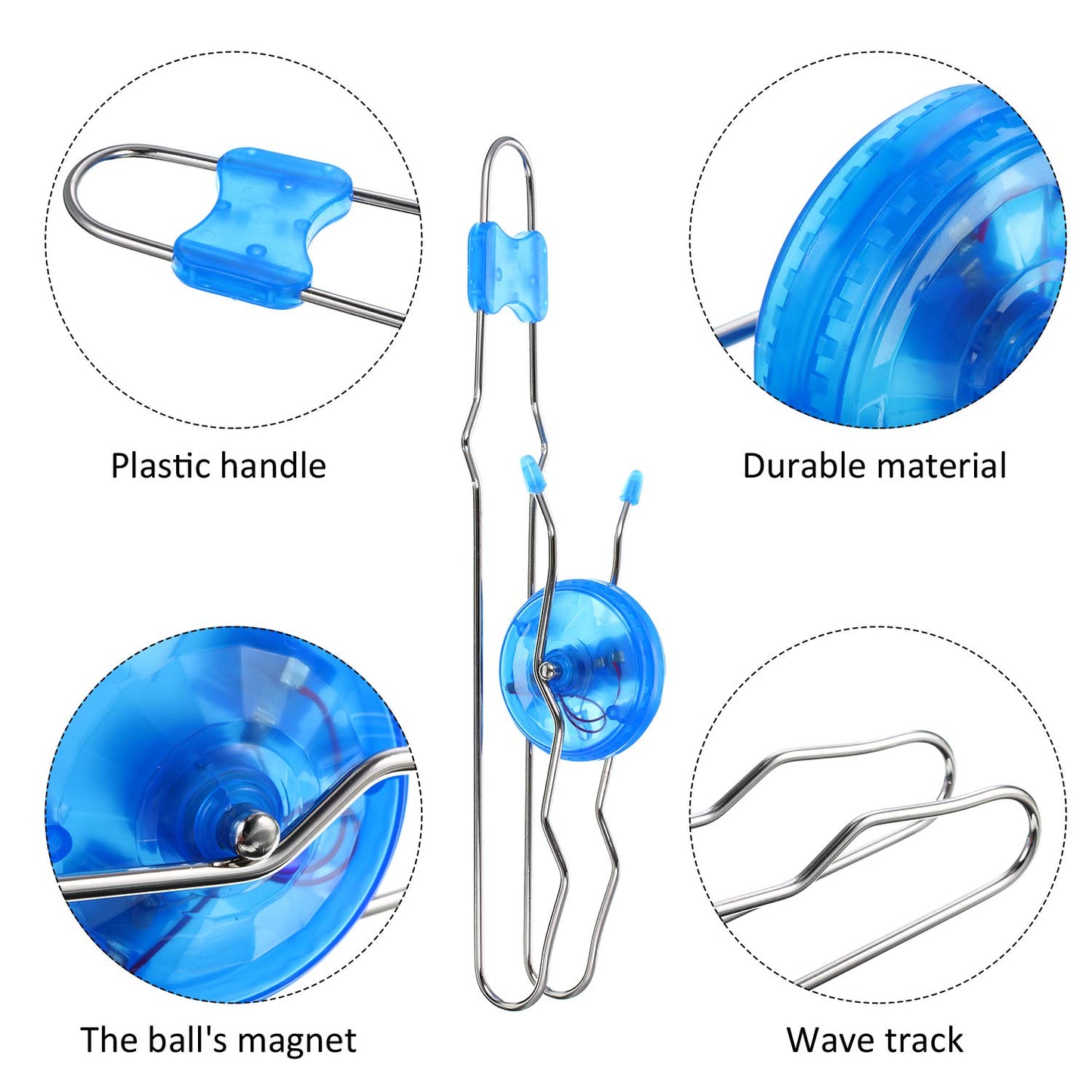 Sumind 6 Pcs Magnetic Gyro Wheels For Kids Light Up Rail Twirler Set Retro Magic Gravity Defying Stunt Toy For Boys And Girls (R