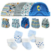 MAMIMAKA Baby Boys Caps Mittens and Thick Warm Socks Cotton Newborn Essentials Accessories (Hats+Gloves+Terry Socks),0-6 Months