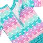 RuffleButts Baby Girls UPF 50+ Sun Protection Novelty Print Long Sleeve One Piece Rash Guard Swimsuit with Zipper - Mermaid/Aqua