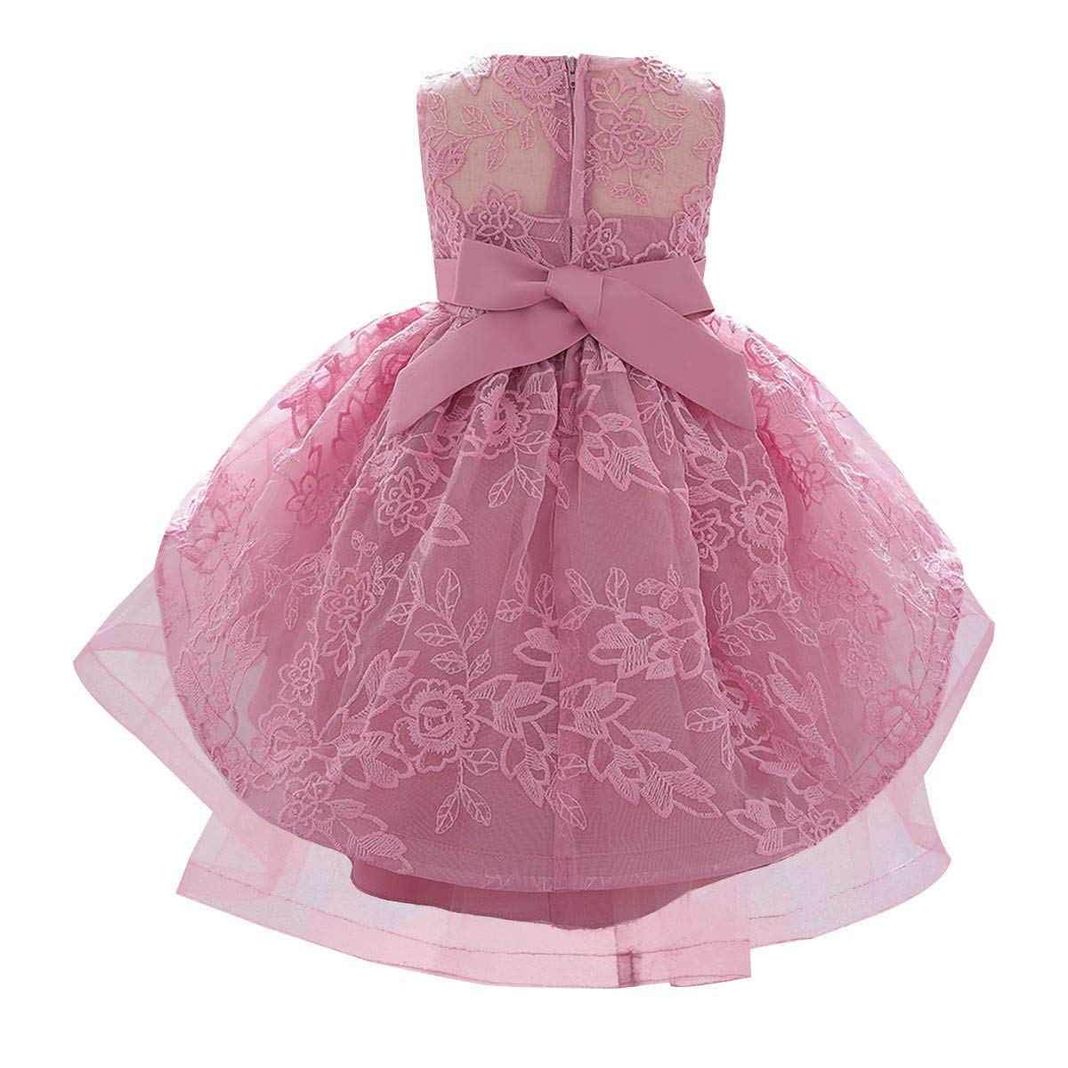 Myrisam Baby Girls Flower Lace Embroidery High Low Dress 1St Birthday Christening Party Wedding Pageant Baptism Tutu Gown Dusty