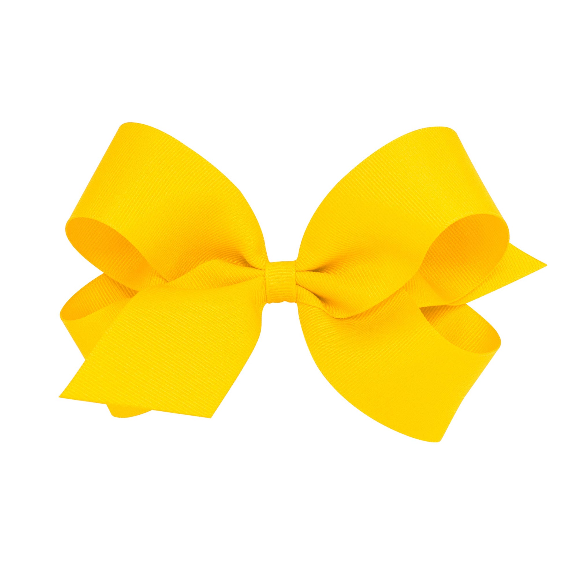 Wee Ones Girls Classic Grosgrain Hair Bow On A Weestay Clip With Plain Wrap, Large, Yellow