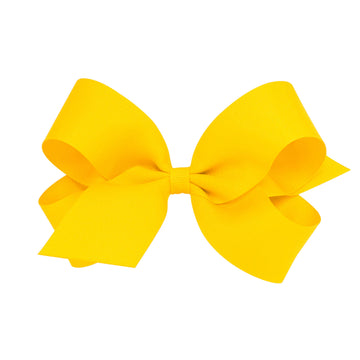 Wee Ones Girls Classic Grosgrain Hair Bow On A Weestay Clip With Plain Wrap, Large, Yellow