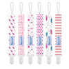 Smlpuame Pacifier Clip Girl,6 Pack Stylish Binky Clips Strap For Baby Girls,Paci Holder With Clip Lightweight Universal Fits Mos