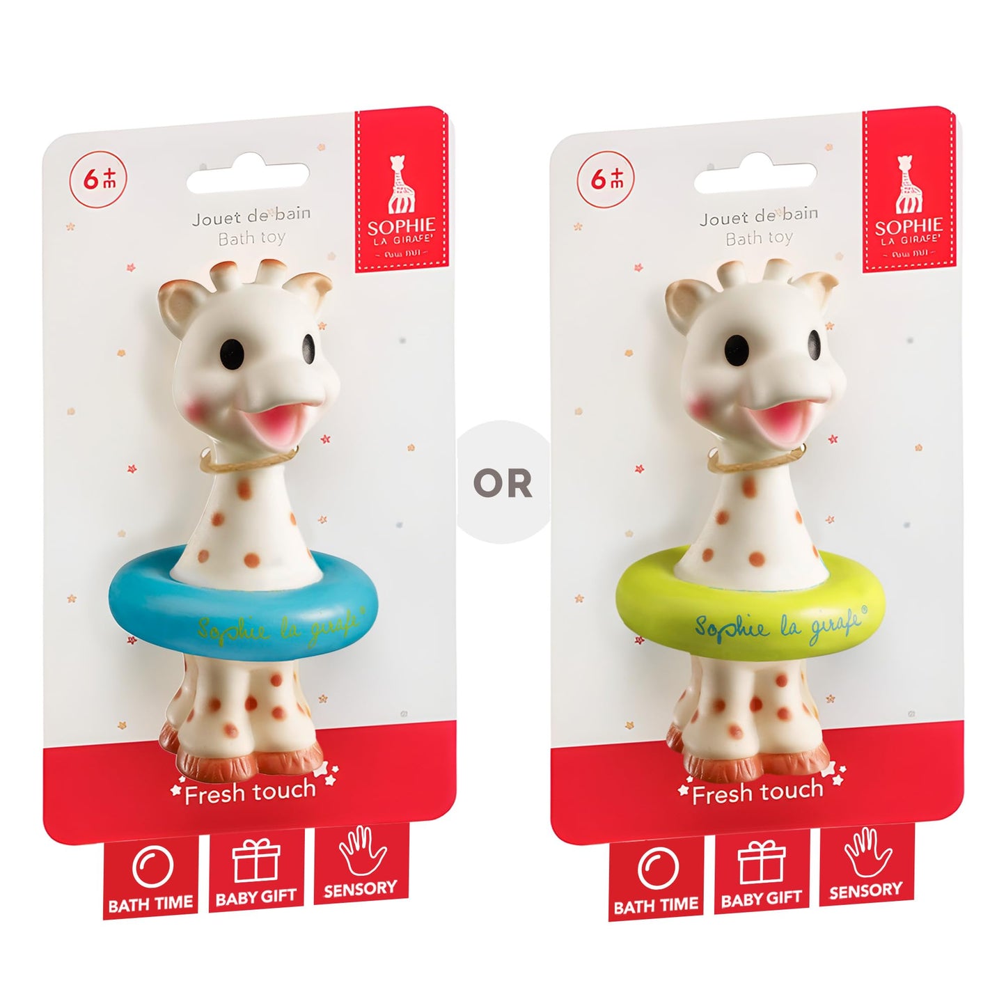 Sophie la girafe, Fresh Touch | Bath Toy | Colors May Vary (Blue or Yellow) | Fun Toy That Floats & Sprays Water When Pressed